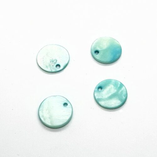 Schelphanger rond, Turquoise, 12,5mm